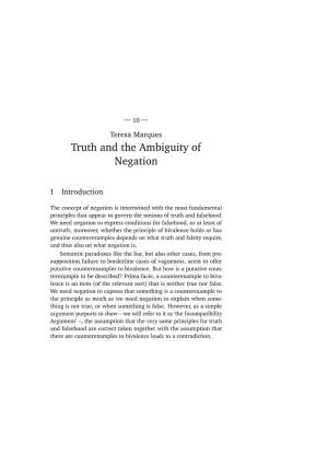 Truth and the Ambiguity of Negation