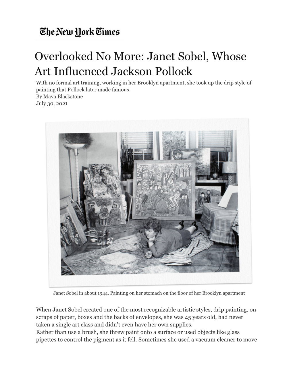 Janet Sobel, Whose Art Influenced Jackson Pollock