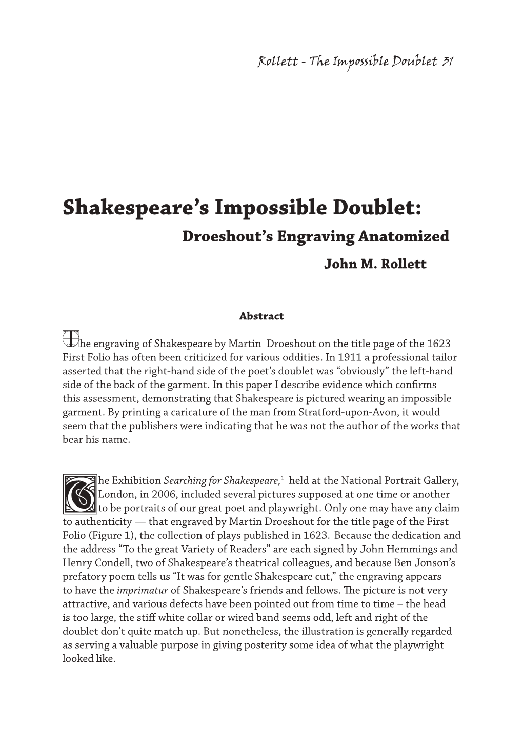 Shakespeare's Impossible Doublet