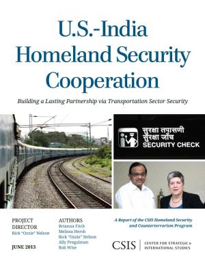 US-India Homeland Security Cooperation