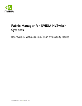 Fabric Manager for NVIDIA Nvswitch Systems