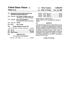 United States Patent (19) 11) Patent Number: 4,552,973 Feldner Et Al