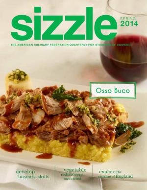 Sizzlethe American Culinary Federation Quarterly for Students of Cooking