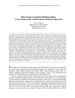 Hate Group Community-Building Online: a Case Study in the Visual Content of Internet Hate Sites