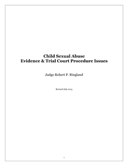 Child Sexual Abuse Evidence & Trial Court Procedure Issues