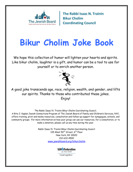 Bikur Cholim Joke Book