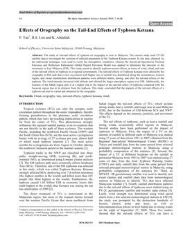 Effects of Orography on the Tail-End Effects of Typhoon Ketsana F