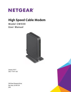 CM500 High Speed Cable Modem User Manual