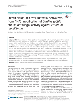 Identification of Novel Surfactin Derivatives from NRPS Modification