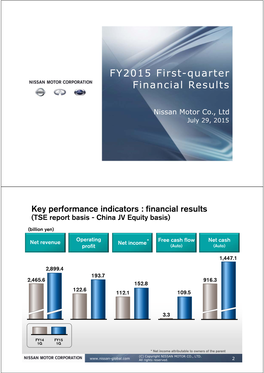 FY2015 First-Quarter Financial Results