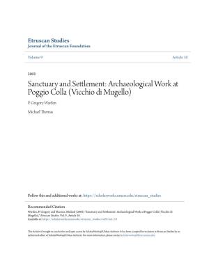Archaeological Work at Poggio Colla (Vicchio Di Mugello) P