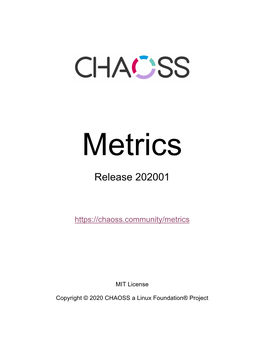 CHAOSS Metrics