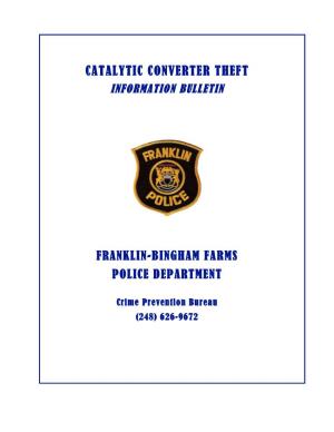 Catalytic Converter Theft Information Bulletin