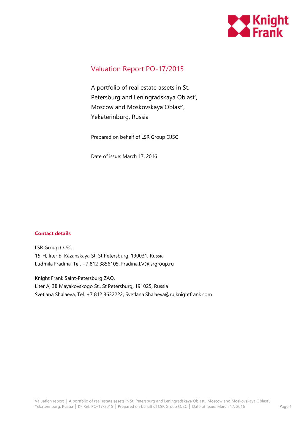 Valuation Report PO-17/2015