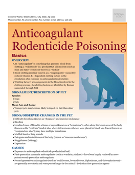 Anticoagulant Rodenticide Poisoning