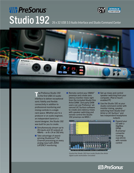 Studio 192 26 X 32 USB 3.0 Audio Interface and Studio Command Center