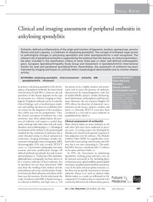 Clinical and Imaging Assessment of Peripheral Enthesitis in Ankylosing Spondylitis