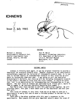 Ichnews 7 (8), July 1985