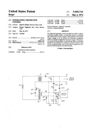 United States Patent (15) 3,660,724 Berger (45) May 2, 1972