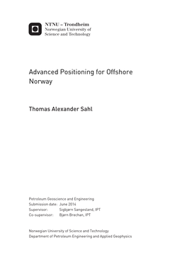 Advanced Positioning for Offshore Norway