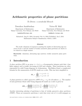 Arithmetic Properties of Plane Partitions