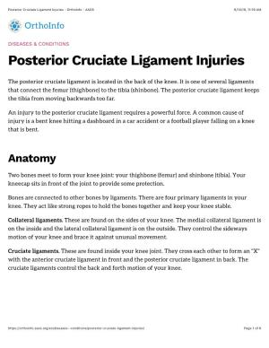 Posterior Cruciate Ligament Injuries - Orthoinfo - AAOS 6/14/19, 11:19 AM