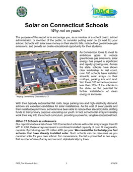 Solar on Connecticut Schools: Why Not on Yours?