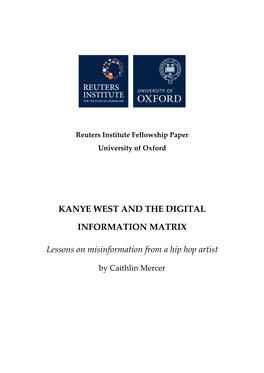 KANYE WEST and the DIGITAL INFORMATION MATRIX Lessons