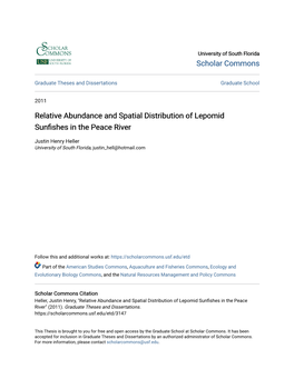 Relative Abundance and Spatial Distribution of Lepomid Sunfishes in the Peace River
