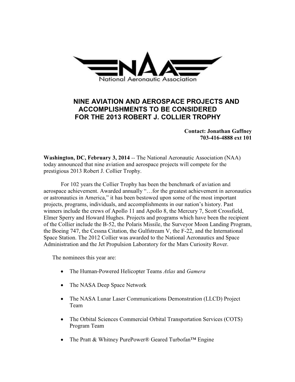 The National Aeronautic Associaiton