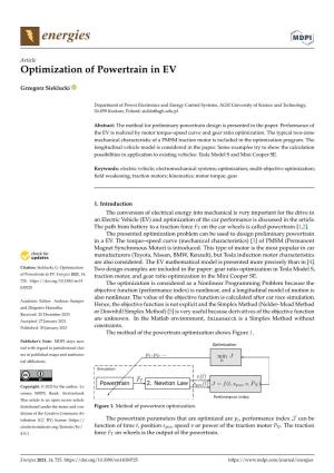 Optimization of Powertrain in EV