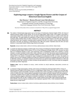 Corpora: Google Ngram Viewer and the Corpus of Historical American English