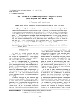 Daily Growth Rate of Field Farming Seaweed Kappaphycus Alvarezii (Doty) Doty Ex P