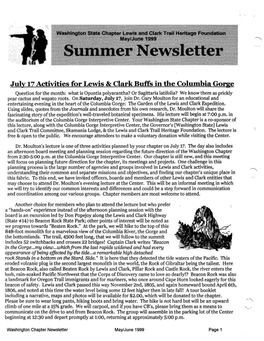 July 17 Activities for Lewis & Clark Buffs in the Columbia Gorge
