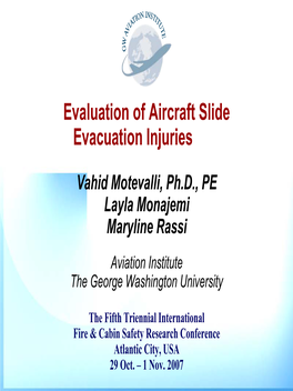 Evaluation of Aircraft Slide Evacuation Injuries