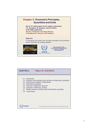 Chapter 2: Dosimetric Principles, Quantities and Units