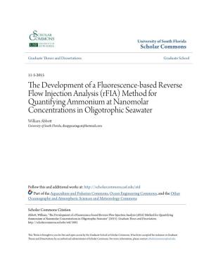 The Development of a Fluorescence-Based Reverse Flow Injection Analysis (Rfia) Method For