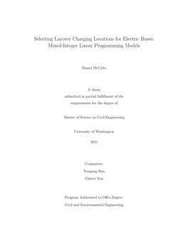 Selecting Layover Charging Locations for Electric Buses: Mixed-Integer Linear Programming Models