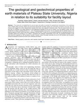 The Geological and Geotechnical Properties of Earth Materials Of