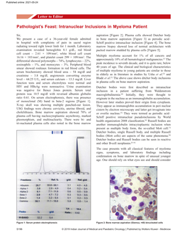 Intranuclear Inclusions in Myeloma Patient