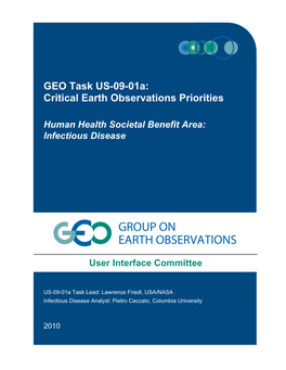 GEO Task US-09-01A: Critical Earth Observations Priorities