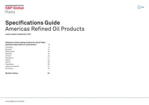 Specifications Guide Americas Refined Oil Products Latest Update: September 2021