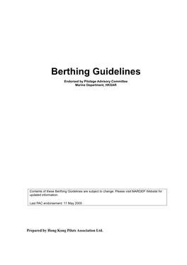 Berthing Guidelines