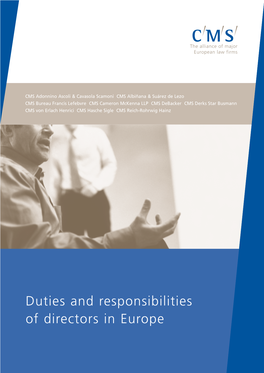 Duties and Responsibilities of Directors in Europe