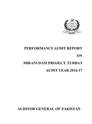 Performance Audit Report on Mirani Dam Project, Turbat