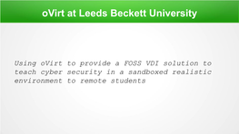 Ovirt at Leeds Beckett University