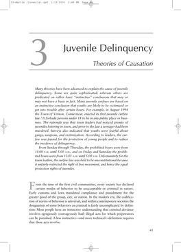 Juvenile Delinquency 3 Theories of Causation