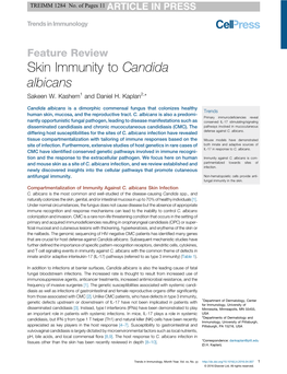 Skin Immunity to Candida Albicans
