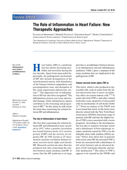 The Role of Inflammation in Heart Failure: New Therapeutic Approaches