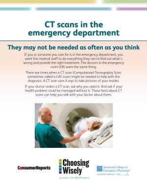 CT Scans in the Emergency Department